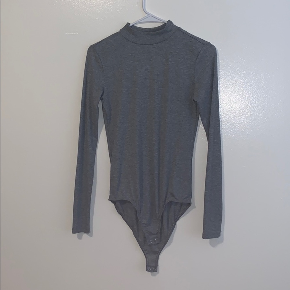 Dark grey long sleeve body suit
